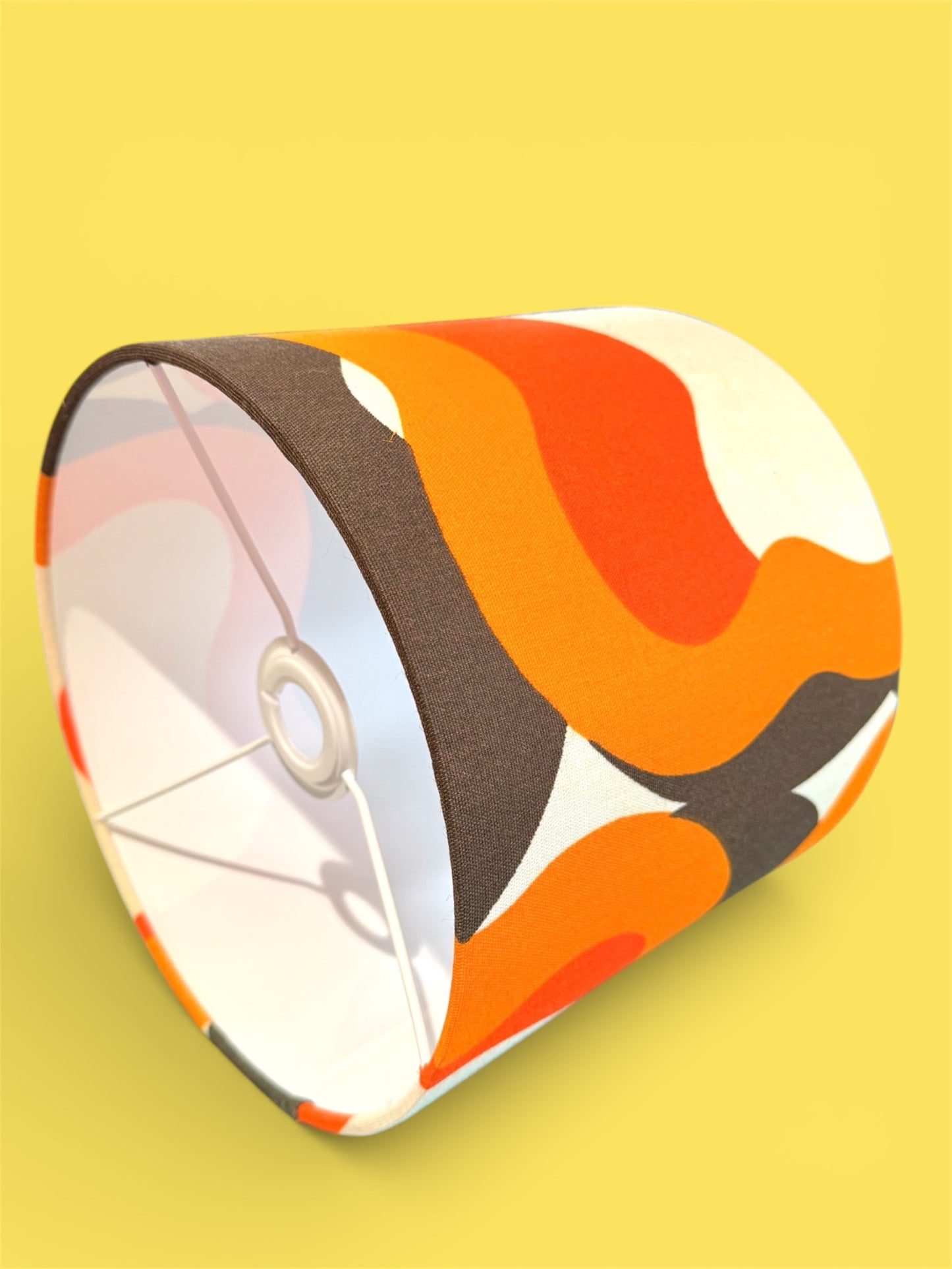 Retro Orange and Brown Lampshade 25cm