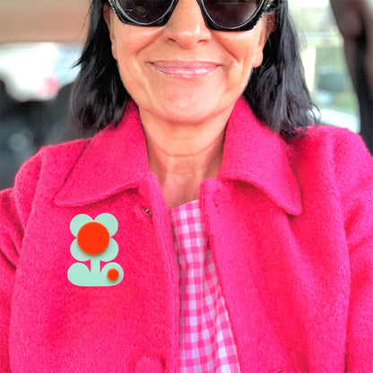 Retro Flower Statement Brooch, Mothers Day Gift