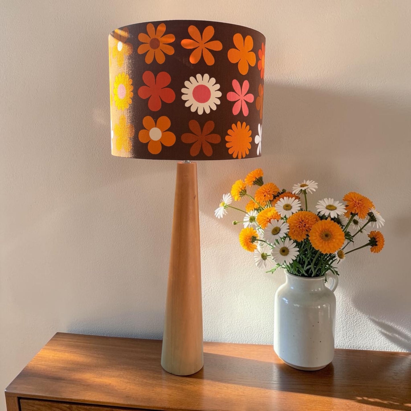 Retro Tall Wooden Lamp