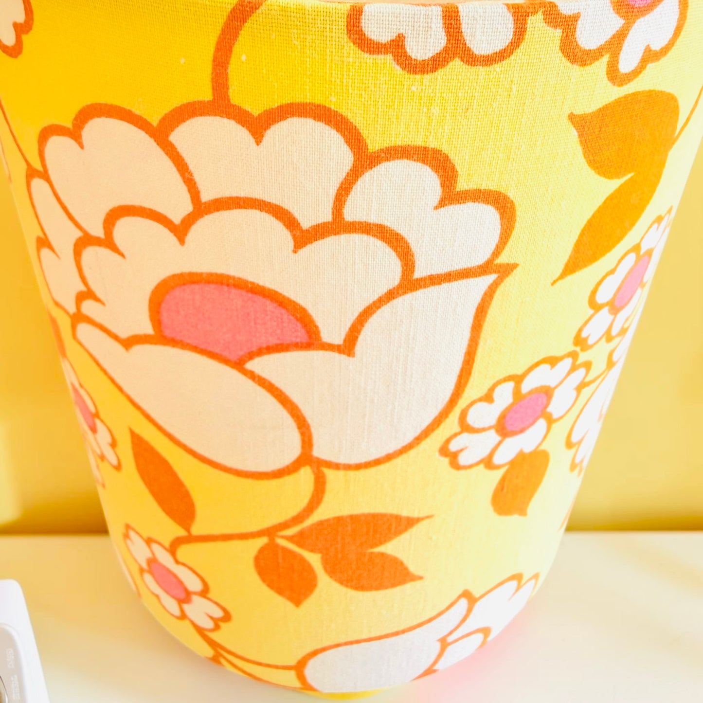 Small Handmade Yellow and Pink Table Lamp