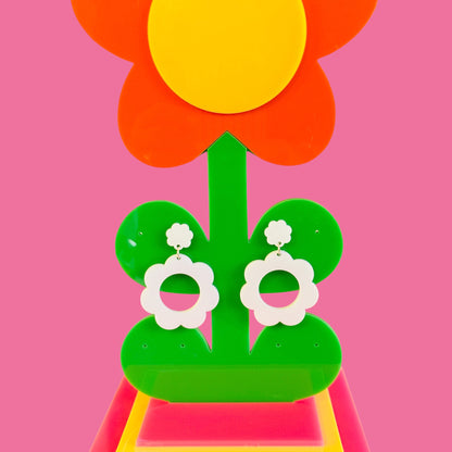 Retro Flower Statement Earrings
