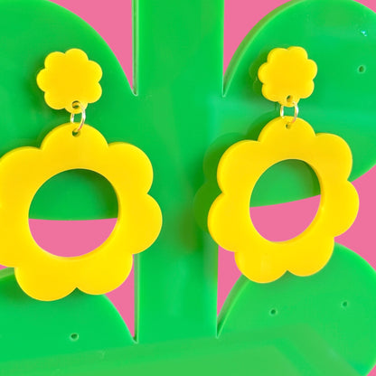 Retro Flower Statement Earrings