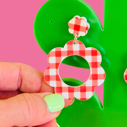 Retro Flower Statement Earrings