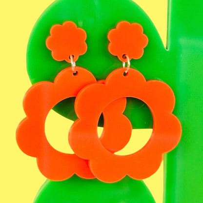 Retro Flower Statement Earrings