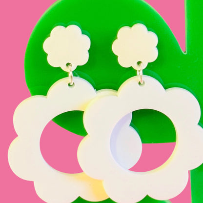 Retro Flower Statement Earrings