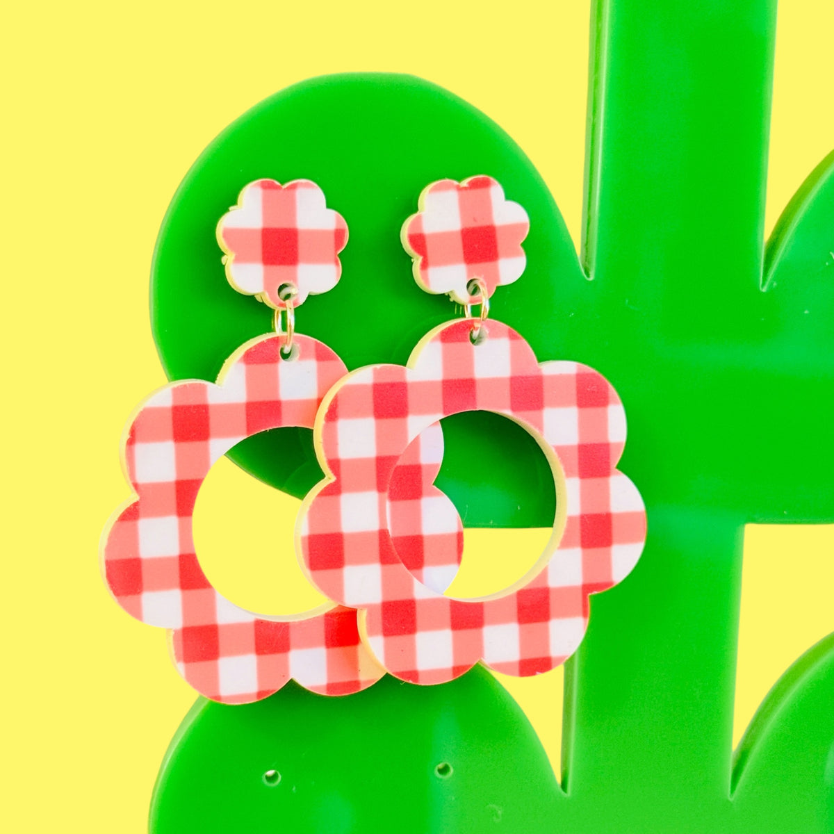 Retro Flower Statement Earrings