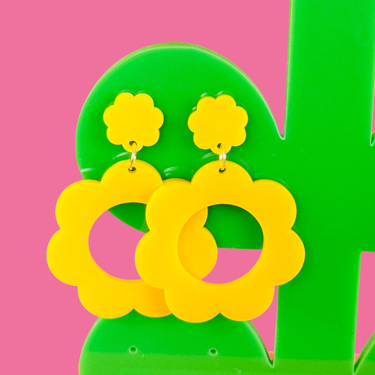 Retro Flower Statement Earrings