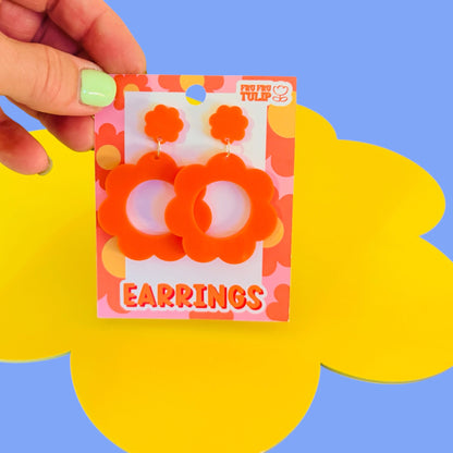 Retro Flower Statement Earrings