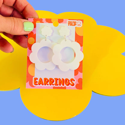 Retro Flower Statement Earrings